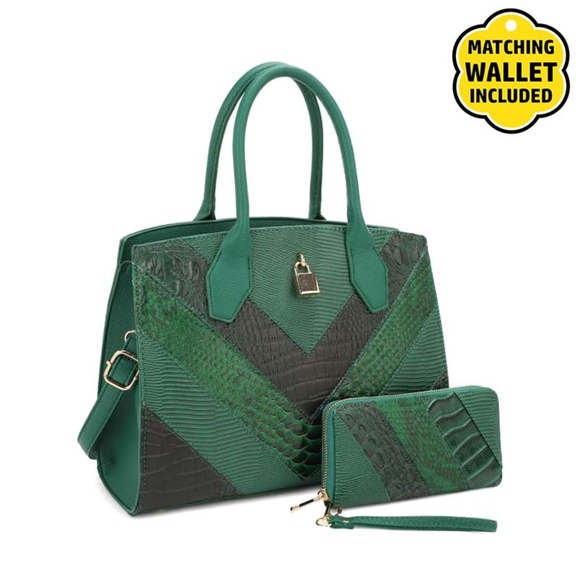 Fashion Faux Leather + Wallet Set